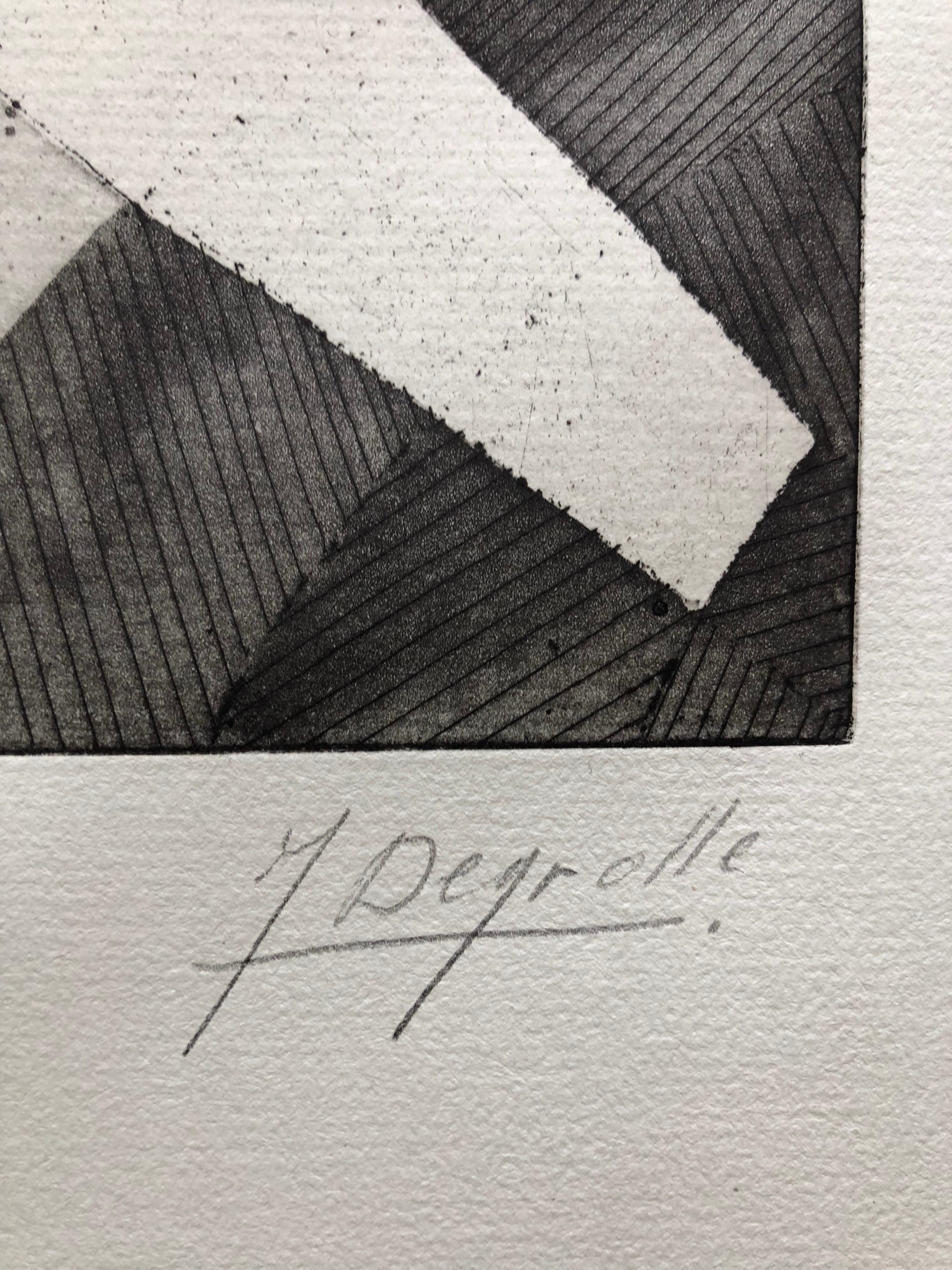 Jean Deyrolle French Avant Garde Bold Abstract Geometric Aquatint