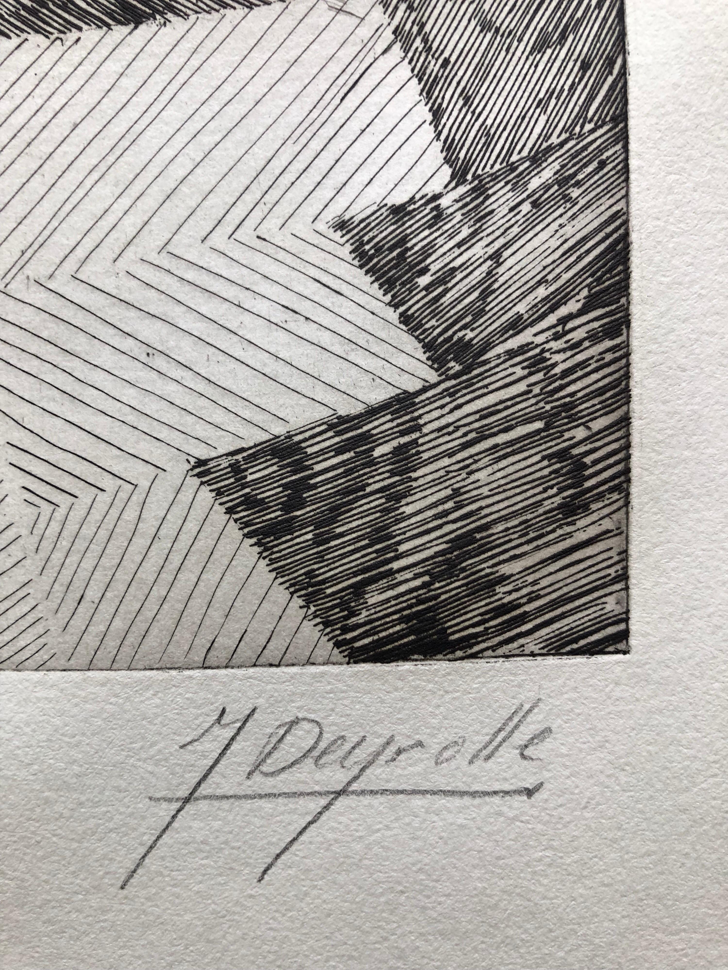 
Original etching, aquaforte, aquatint engraving. Hand pencil signed and numbered. Published by Editions Denise René, Paris. 

Number: 10 from the folio edition of 120 which were on special hand made paper 
Total Edition: 120 signed portfolio copies