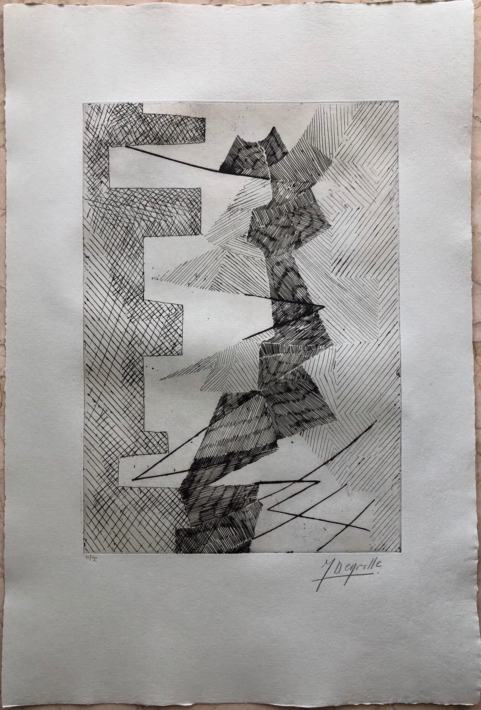 
Original etching, aquaforte, aquatint engraving. Hand pencil signed and numbered. Published by Editions Denise René, Paris. 

Number: 10 from the folio edition of 120 which were on special hand made paper 
Total Edition: 120 signed portfolio copies