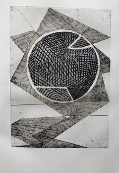 French Avant Garde Bold Abstract Geometric Aquatint Etching Op Art Kinetic