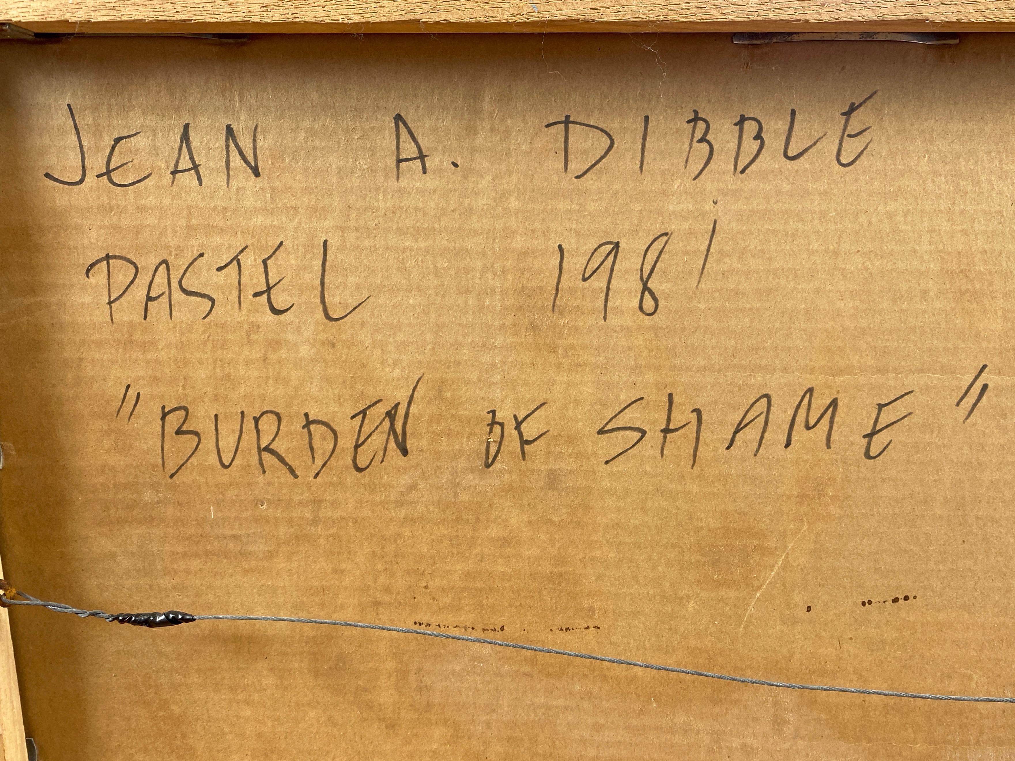Jean Dibble “Burden of Shame”, Large Postmodern Pastel, 1981 For Sale 10