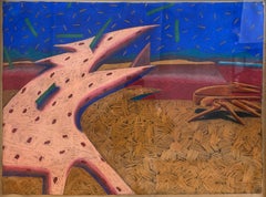 Jean Dibble “Burden of Shame”, Large Postmodern Pastel, 1981