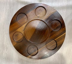 Jean Dobré/ Tropicart. Rotating wooden platter, c. 1960