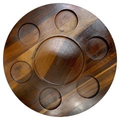 Jean Dobré/ Tropicart. Rotating wooden platter, c. 1960