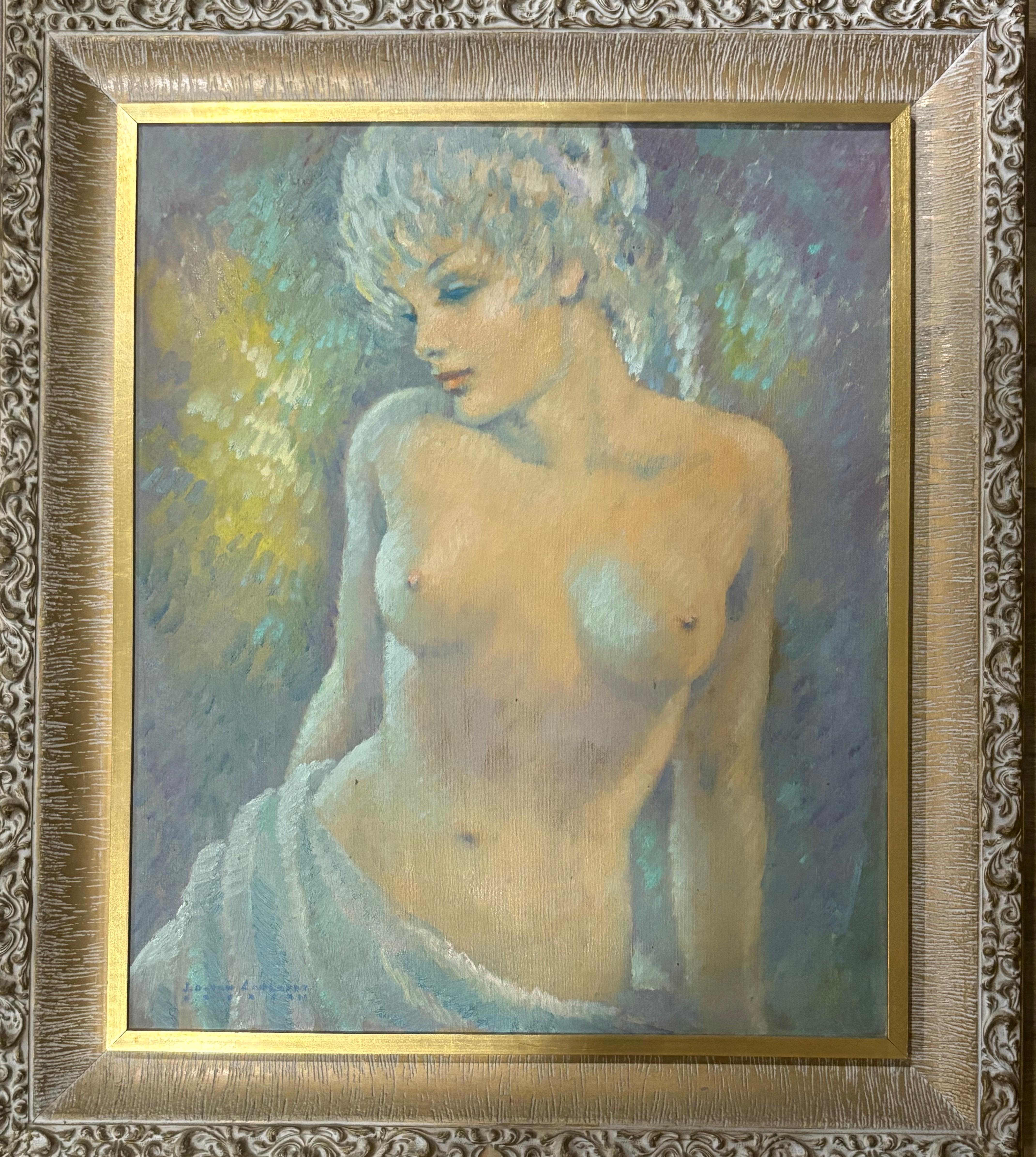 "Femme nue" - Painting de Jean-Dominique van Caulaert