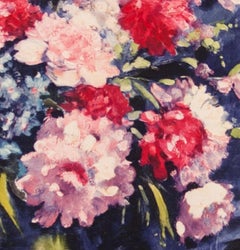 Naturaleza muerta con flores  grabado original firmado por J. D. van Caulaert