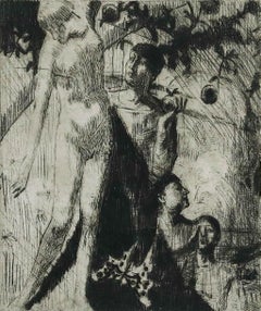 Jean Donnay (1897-1992) - Framed 20th Century Etching, Adam and Eve