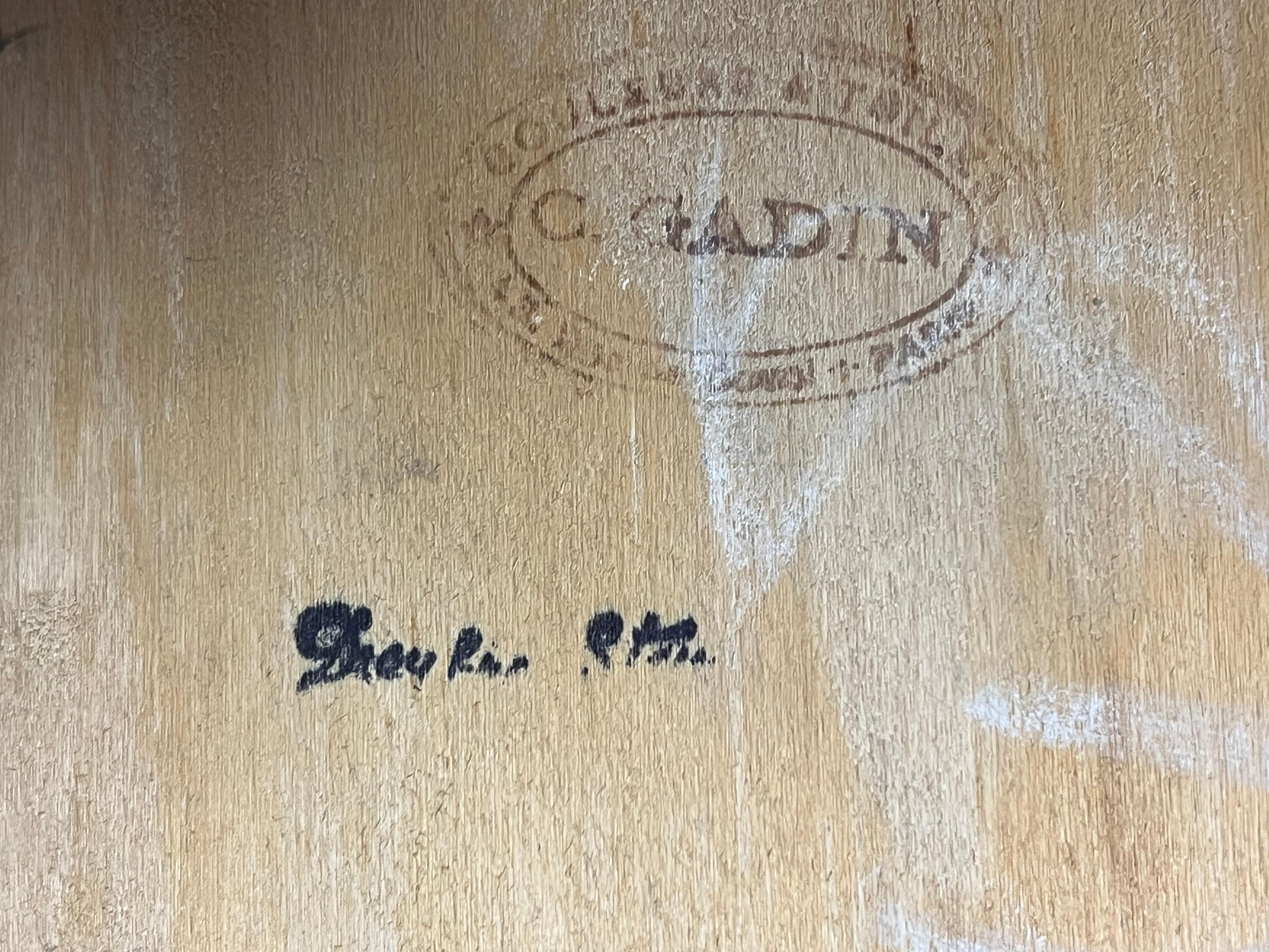 Pintura al óleo impresionista francesa vintage de caballos en sus establos en venta 2