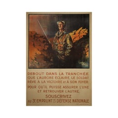 Originalplakat von Jean Droit aus dem Jahr 1915 für den dritten nationalen Verteidigungskredit - Erster Weltkrieg