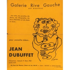 Jean Dubuffet 1950s exhibition announcement 