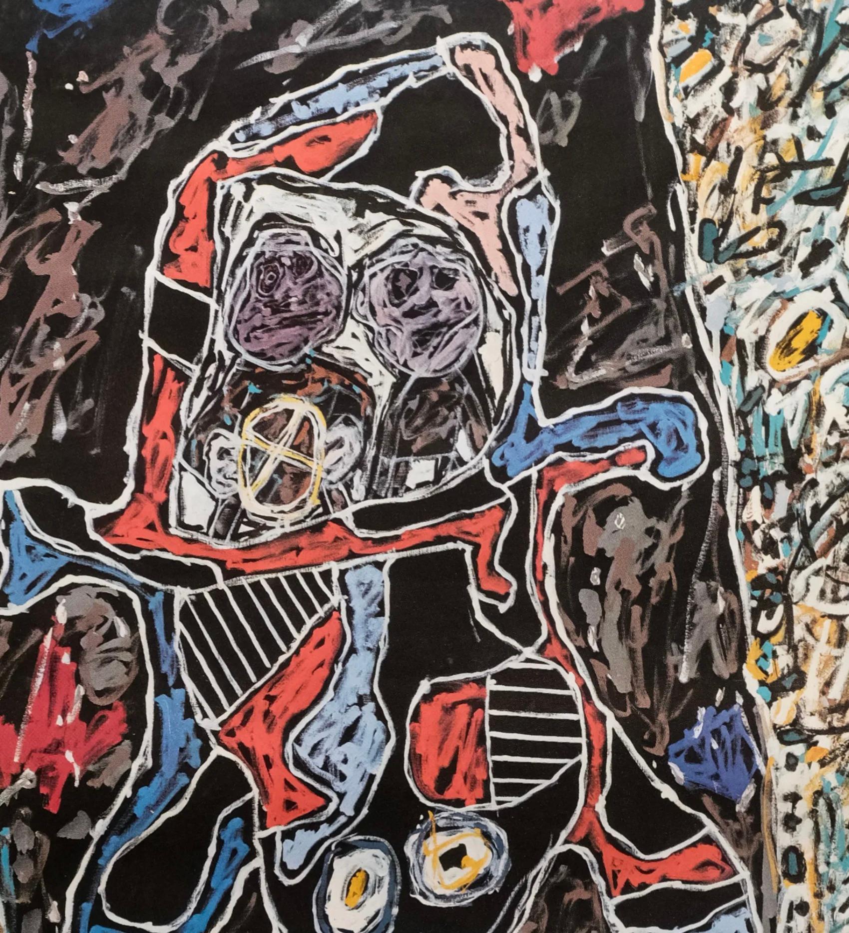 Jean Dubuffet (francés, 1901-1985), 1985, cartel sobre papel anunciando una retrospectiva en la Galerie Beyeler, 31 1/4