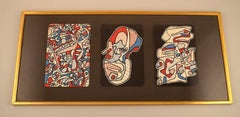 Jean Dubuffet:: Sérigraphie originale:: Banque De L'Hourloupe:: 3 cartes à jouer