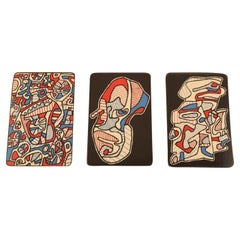 Jean Dubuffet:: Sérigraphie originale:: Banque De L'Hourloupe:: 3 cartes à jouer