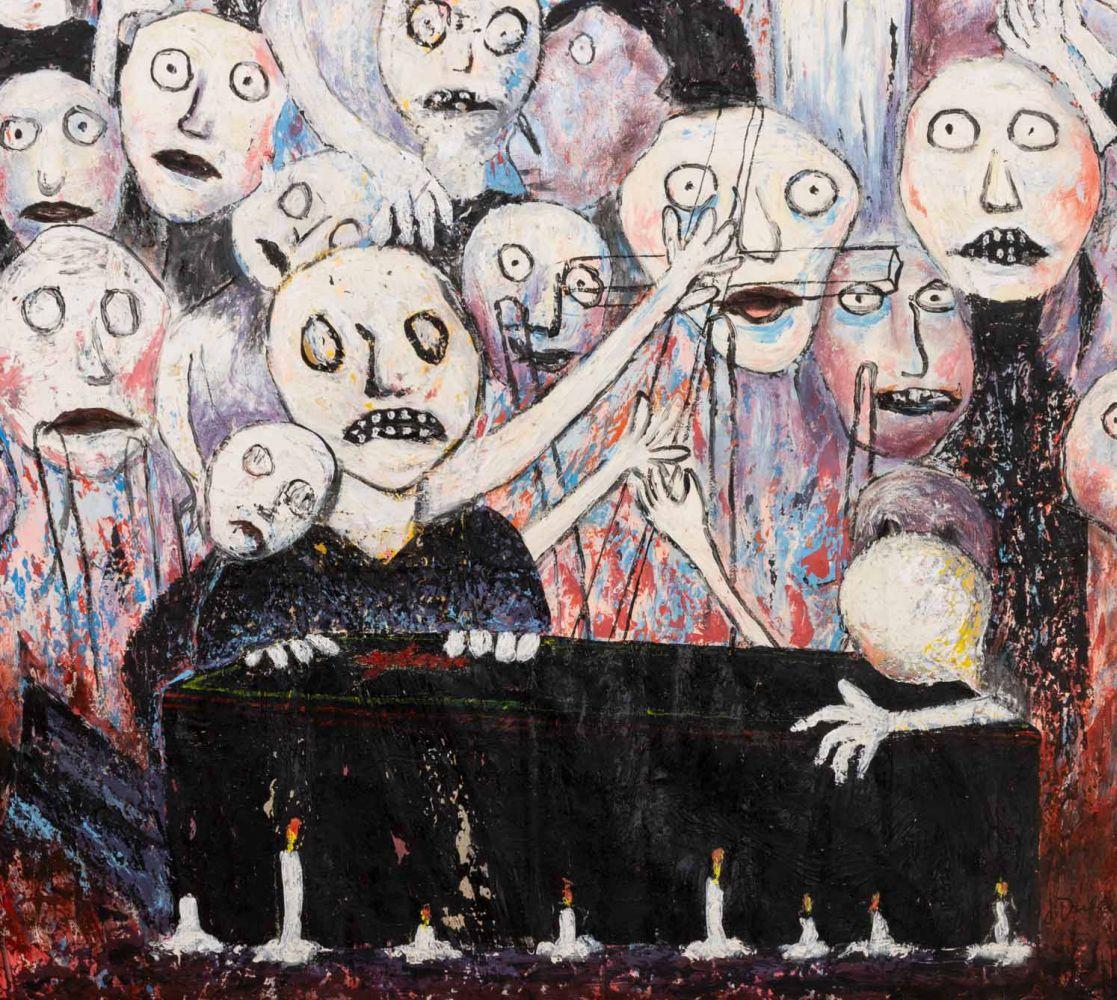 Figural Funeral Scene - Contemporary Painting by Jean Dubuffet