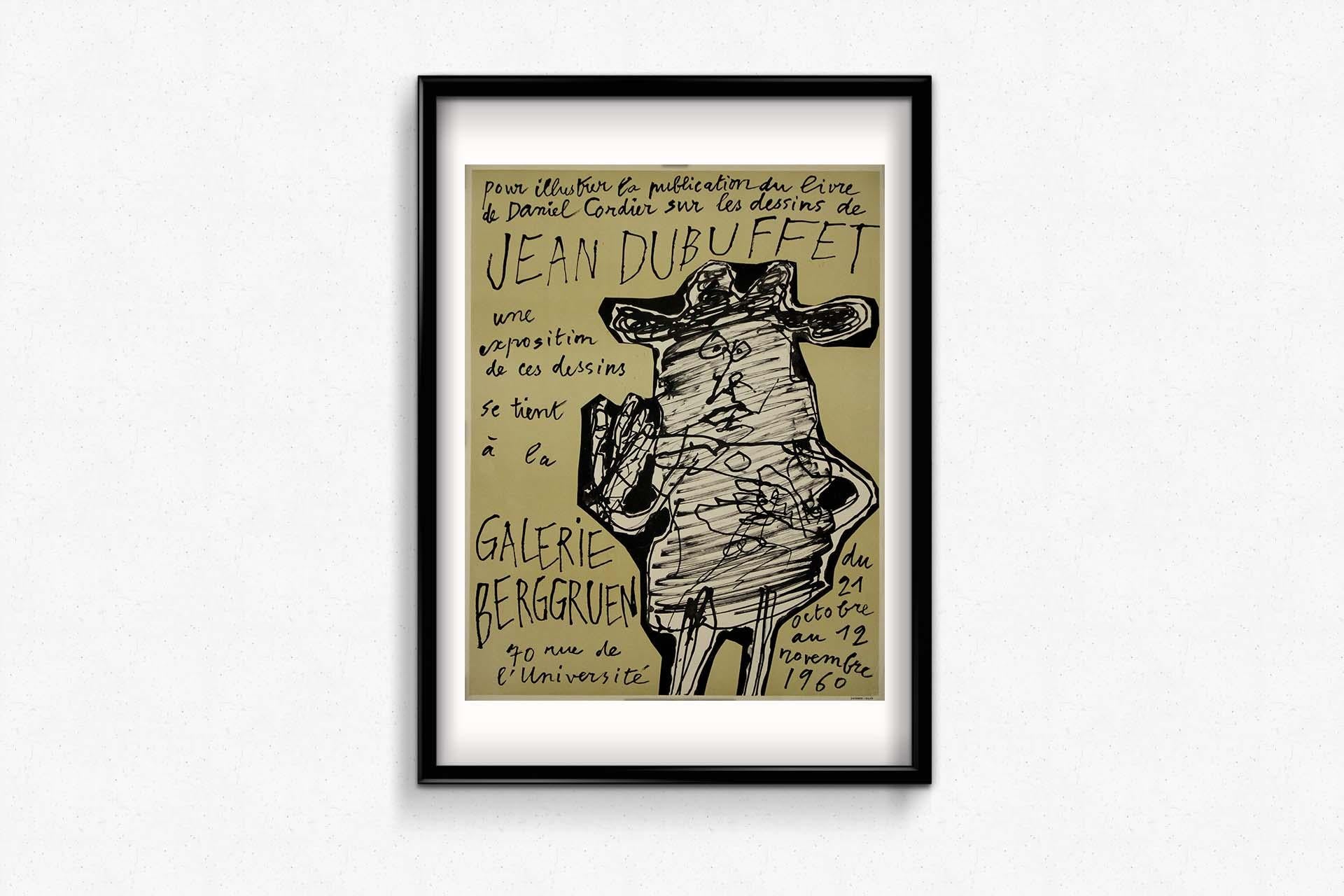 Manifesto della mostra del 1960 alla Galerie Berggruen di Parigi di Jean Dubuffet in vendita 1