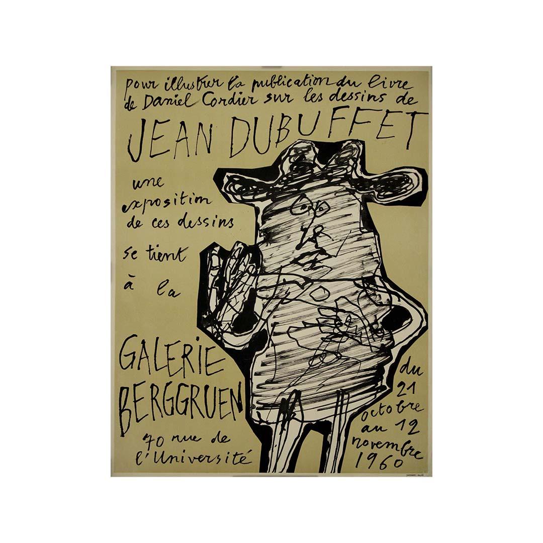 Manifesto della mostra del 1960 alla Galerie Berggruen di Parigi di Jean Dubuffet in vendita 3