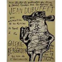 1960 exhibition poster at Galerie Berggruen in Paris by Jean Dubuffet