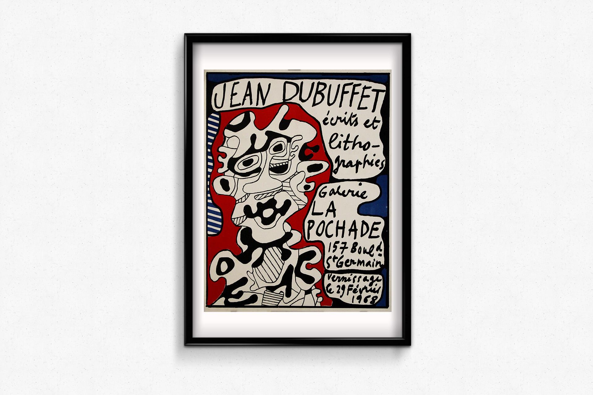 1968 original poster by Jean Dubuffet - Ecrits et lithographies in Paris For Sale 1