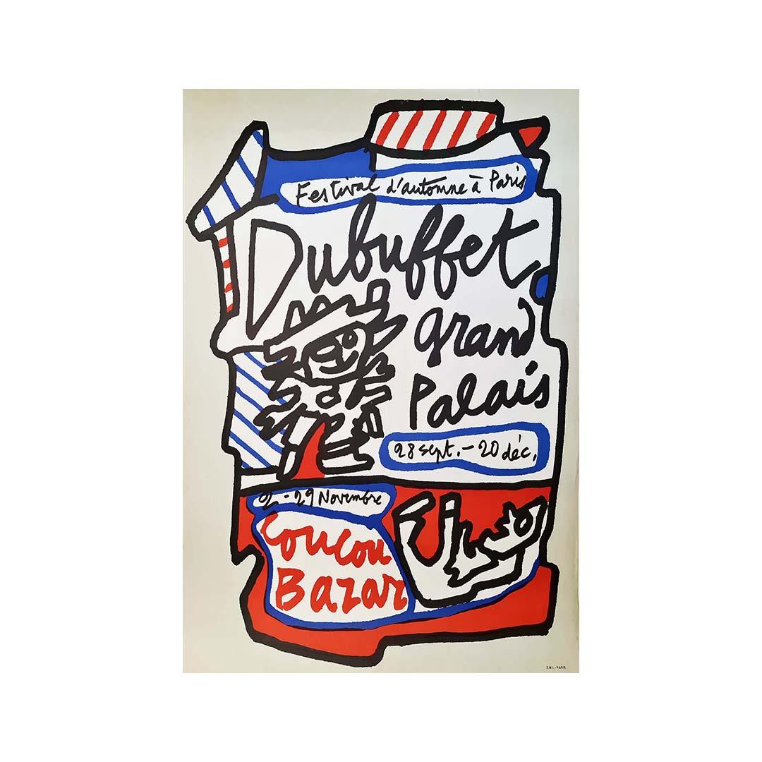 Cartel original de 1973 de Jean Dubuffet Coucou Bazar en el Grand Palais de París en venta 2