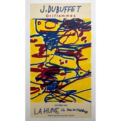 1985 Original exhibition poster of Jean Dubuffet "Oriflammes" in Paris