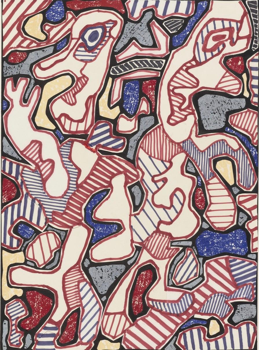 Jean Dubuffet Abstract Print - Affairements, Rare Hand-Signed Limited Edition Lithograph