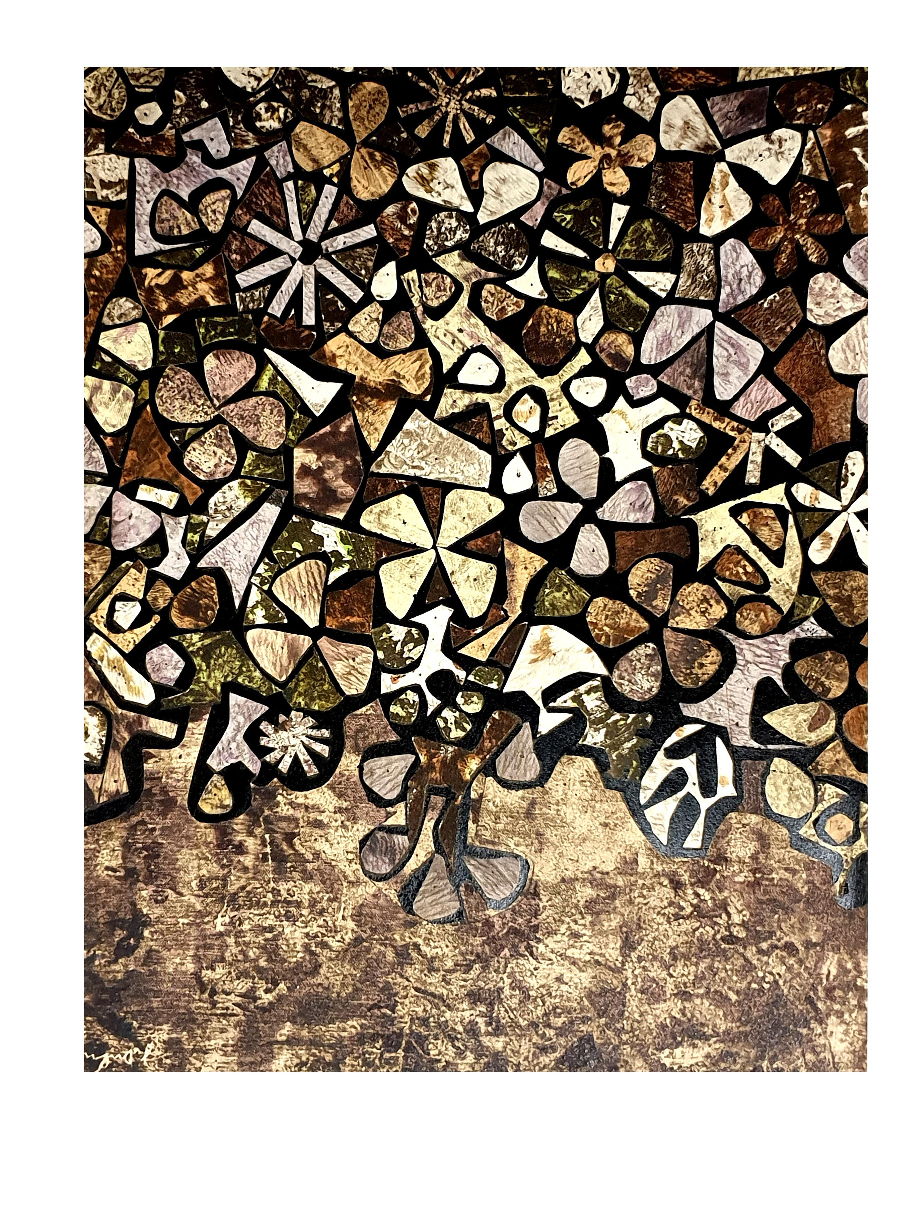 after Jean Dubuffet - Flowers - Pochoir