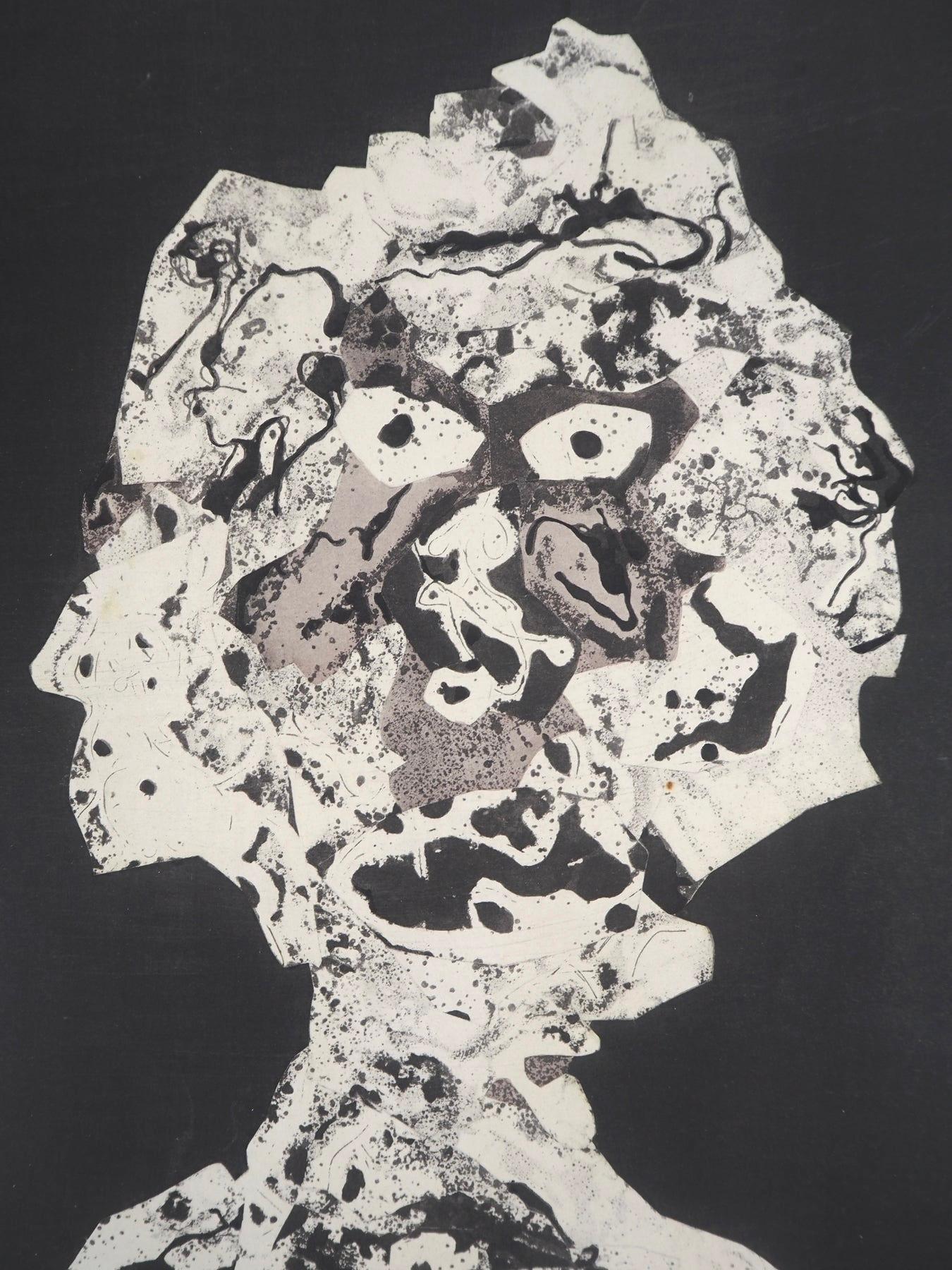 Composition, Société internationale d'art XXe siècle - Print by Jean Dubuffet