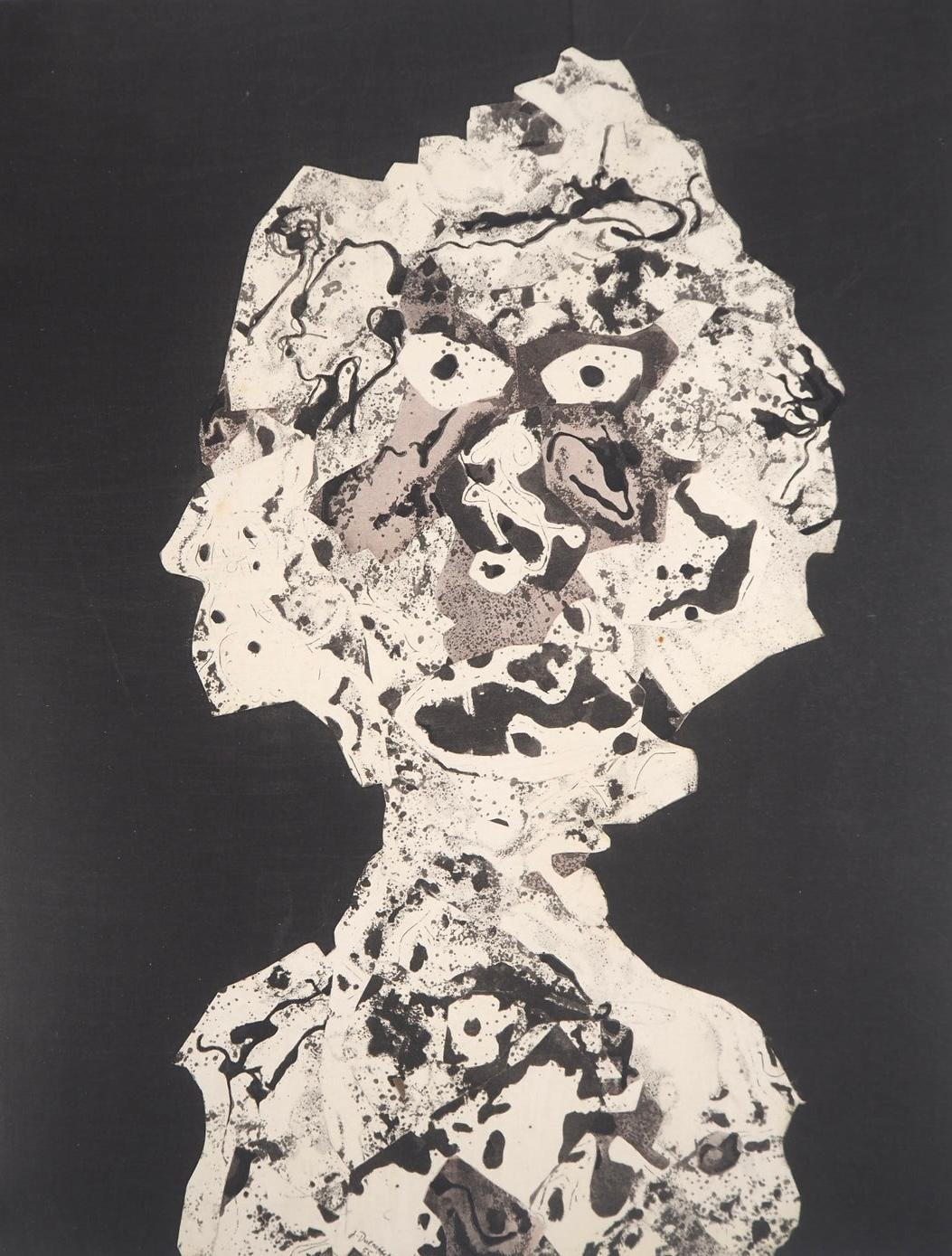 Le maître de cérémonie, Composition, Société internationale d'art XXe siècle - Modern Print by Jean Dubuffet