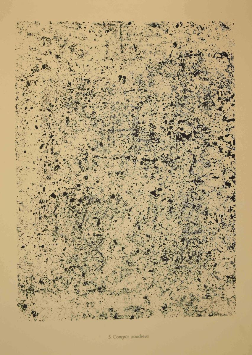 Congrès Poudreux ist eine Original-S/W-Lithografie aus dem Album Sies et Chausseèes des französischen Begründers der Art Brut, Jean Dubuffet.

Sehr guter Zustand. Auflage von 24 Exemplaren. 

Abmessungen des Bildes: 53 x 39 cm.

Referenz Kat.