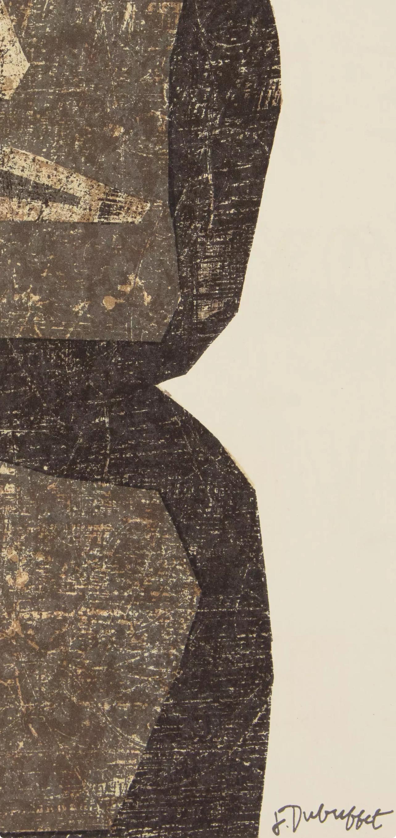 Dubuffet, Le Guerrier (Webel 393), XXe Siècle (after) - Beige Abstract Print by Jean Dubuffet