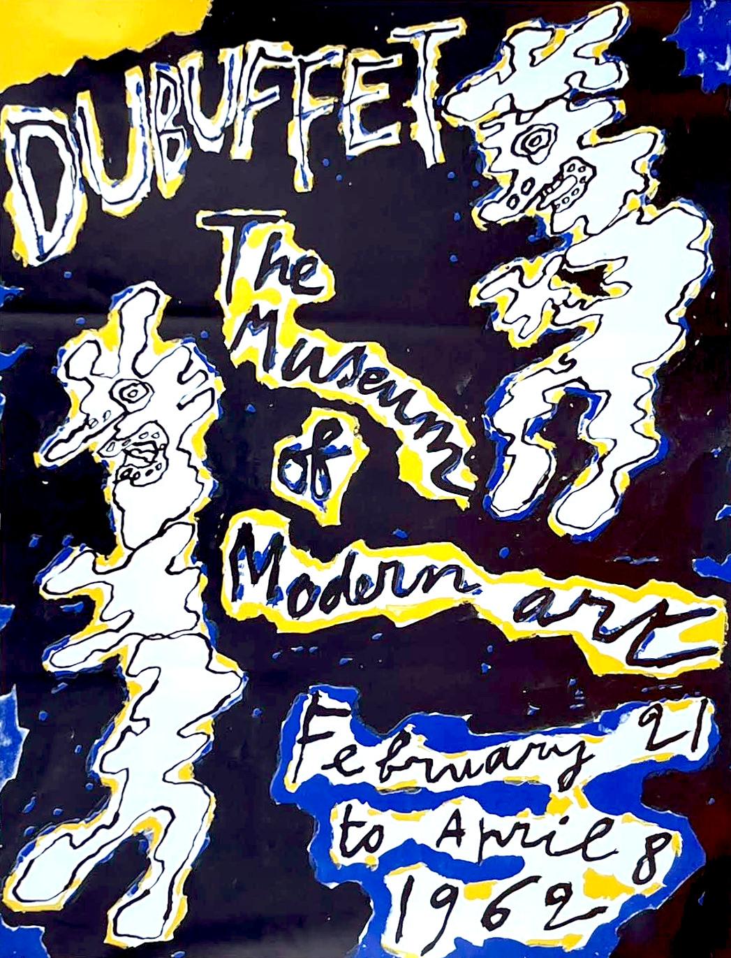 Dubuffet: The Museum of Modern Art vintage poster mid century modern abstract 