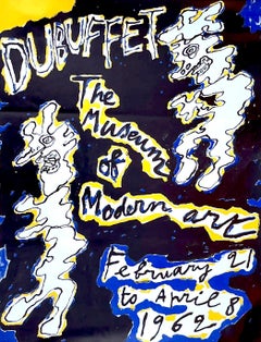 Dubuffet: Il Museo d'Arte Moderna poster d'epoca metà secolo moderno astratto