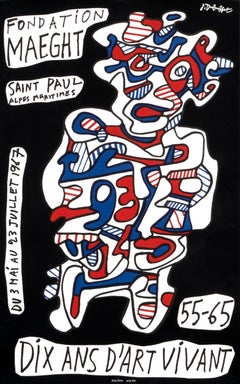 Affiche de l'exposition « Fondation Maeght - Dix Ans d'Art Vivant » Dubuffet - Art Brut