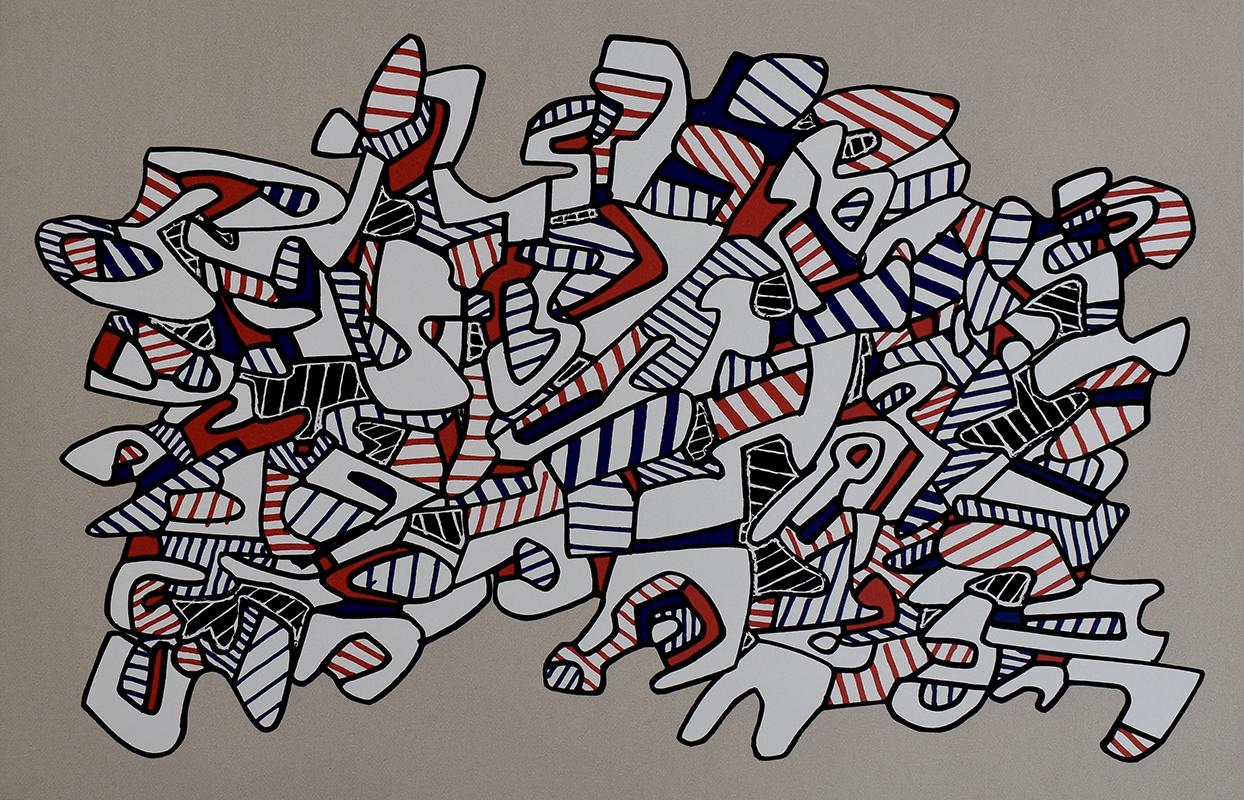 Jean Dubuffet Abstract Print - Galloping Race, from: Fables -  French Urban Street Art Pop Art