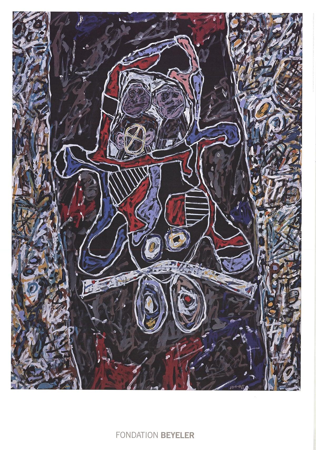 Automobile à la Route Noire di Jean Dubuffet cattura l'energia cruda ed espressiva del suo caratteristico stile Art Brut. Con linee audaci e gestuali e una composizione dinamica, l'opera presenta un'auto in movimento su una strada buia, evocando un