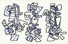 Vintage JEAN DUBUFFET La Botte A Nique 8.5" x 13" Heliogravure 1973 Outsider Art Black