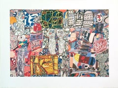 Jean Dubuffet, Mêlé Moments Offset Print, Art Brut Style, Unframed, 23.5x31.5\"