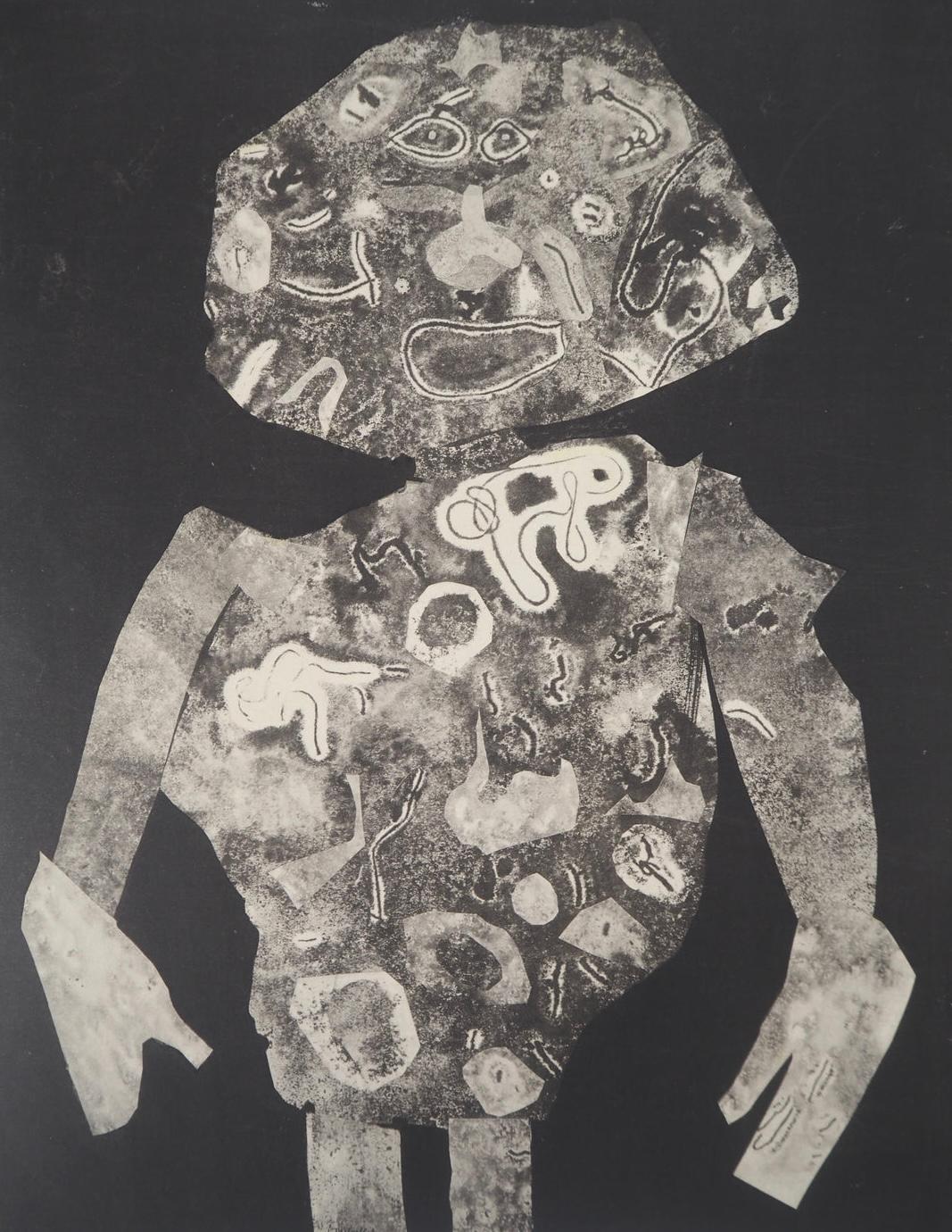 Diese exquisite Lithographie und Pochoir von Jean Dubuffet (1901-1985) mit dem Titel Le maitre de ceremonie (Der Zeremonienmeister) aus dem Album XXe Siecle, Nouvelle serie, Nr. 6 (double), Janvier 1956, stammt aus der 1956 von der Societe