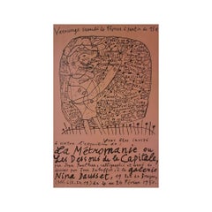 Jean Dubuffet's 1950 exhibition poster La Métromanie - Paris