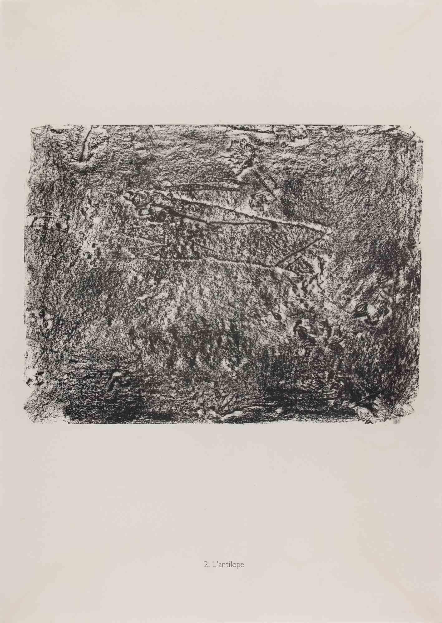 Lithograph on wove paper.

Not signed, as issued.

Published by Galerie René Drouin, Paris.

Plate no. from the portfolio "Les Phénomènes".

A striking monochrome lithograph from Jean Dubuffet’s celebrated Les