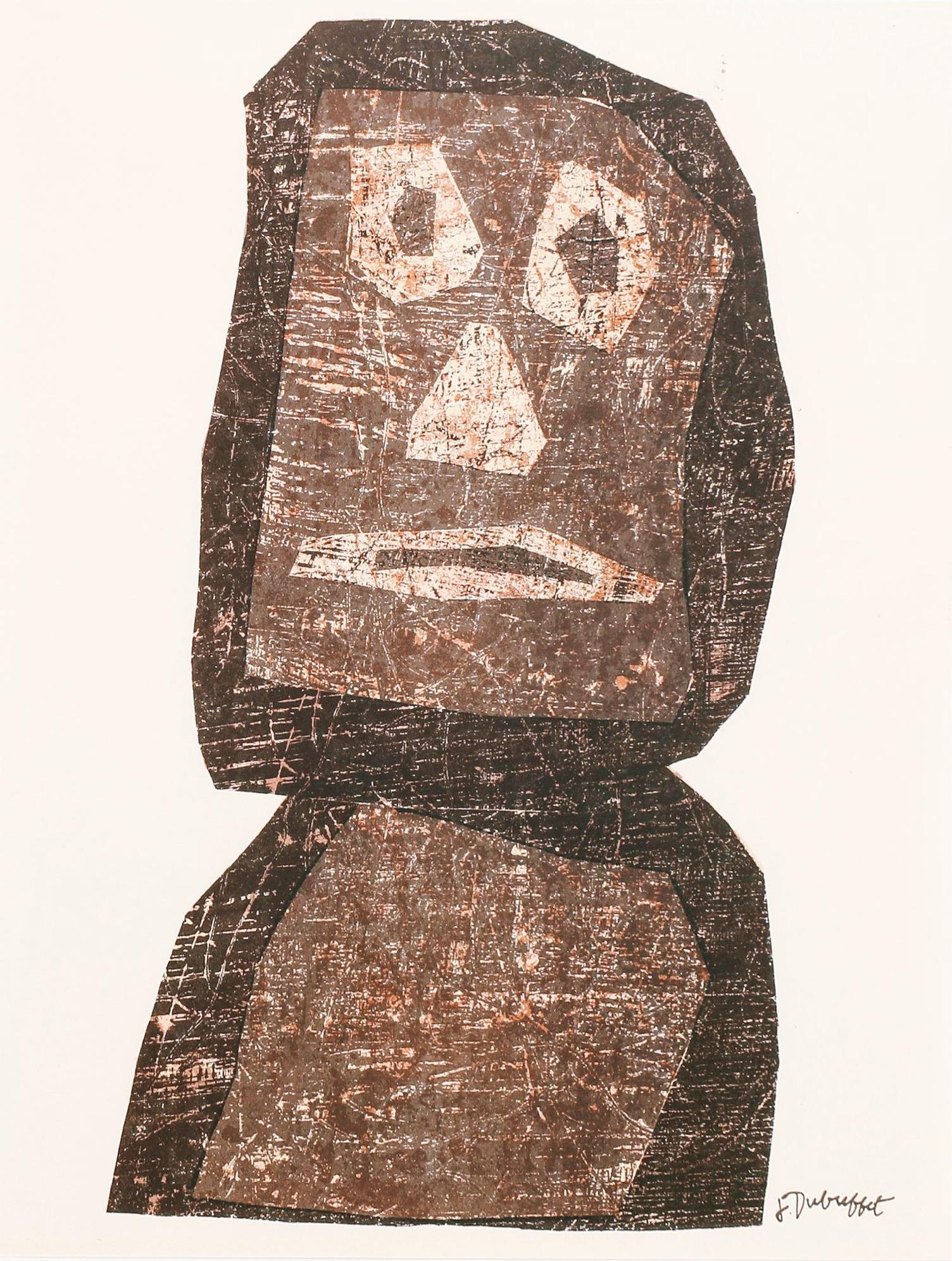 Jean Dubuffet Abstract Print - Le Guerrier (Webel 393), Société internationale d'art XXe siècle