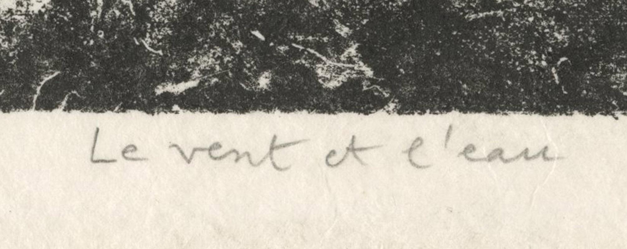 Le vent et l'eau - Black Abstract Print by Jean Dubuffet
