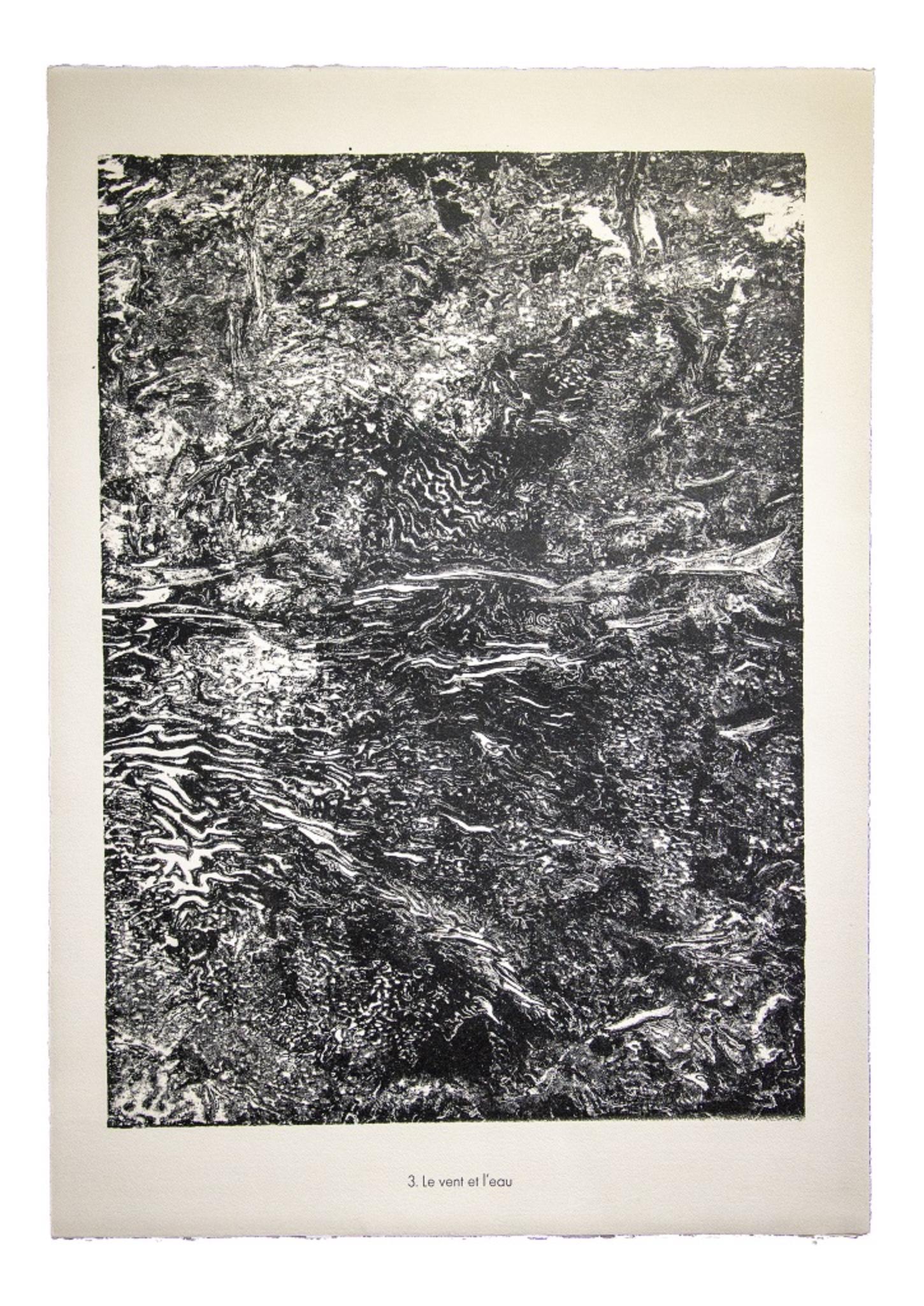 Jean Dubuffet Abstract Print - Le Vent et l'Eau - From Eaux, Pierres, Sable - Original Lithograph - 1959