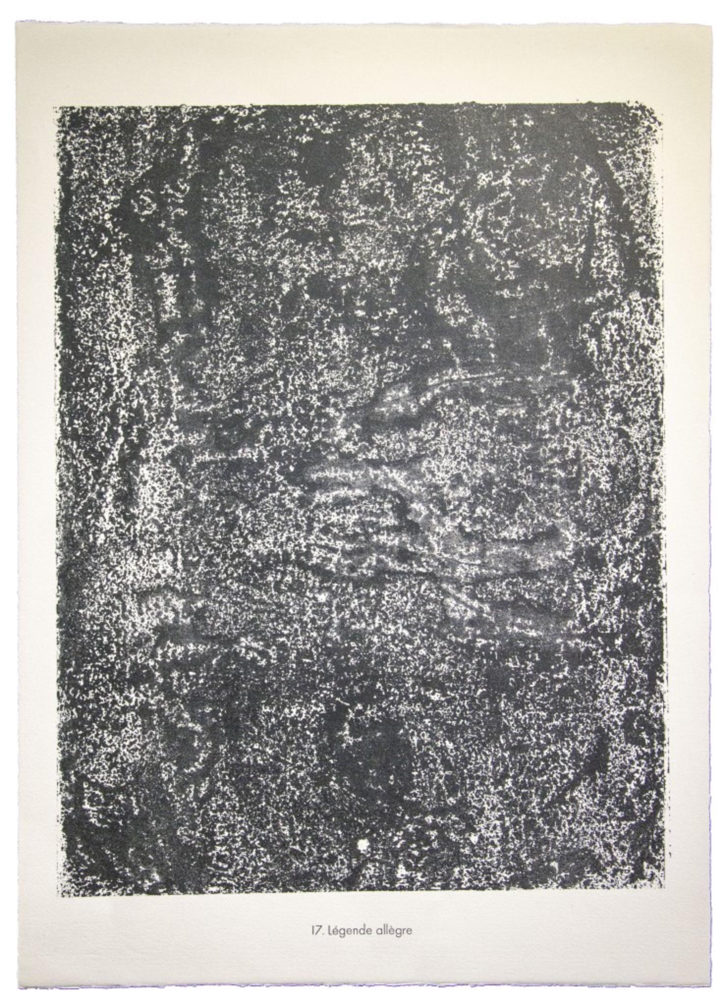 Jean Dubuffet Abstract Print - Legende Allegre - Original Lithograph by Jean Dubuff - 1959