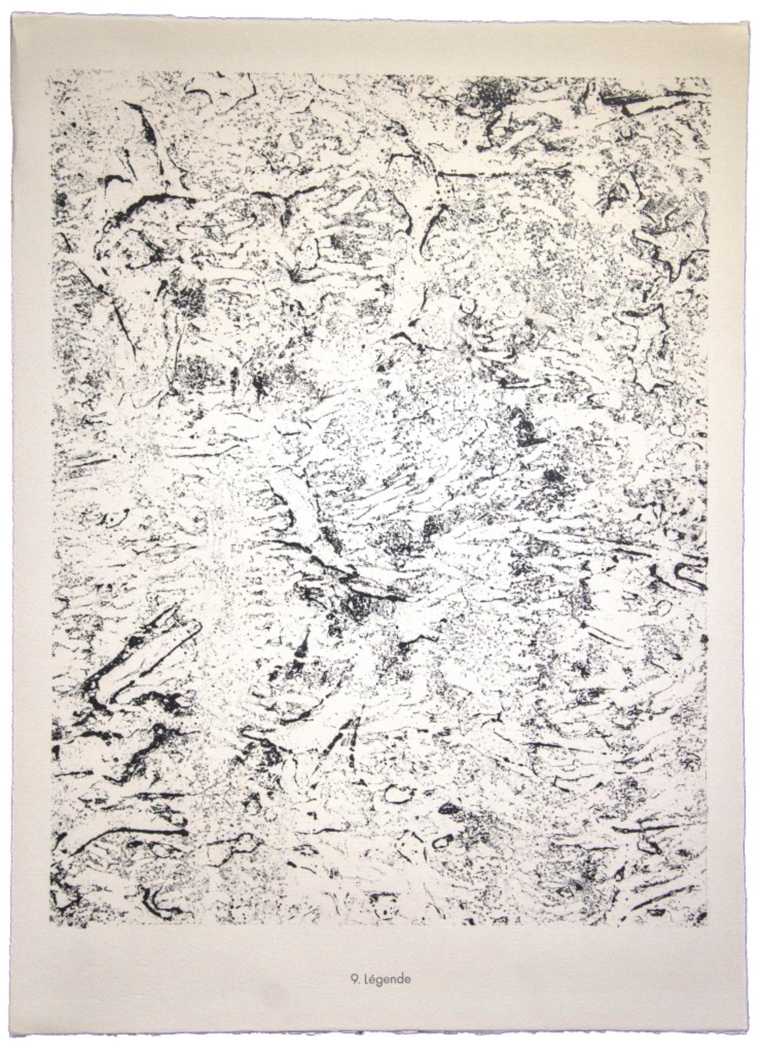 Legende è una litografia originale su carta filigranata "Arc". Composizione astratta dell'artista francese Jean Dubuffet. Dall'album del "Theatre du sol" (1953-1959). In condizioni eccellenti.

Riferimenti: Cat. Silkeborg n° 332/ Cat. S. Webel