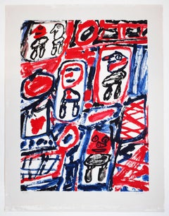 Art Line avec cinq caractères - French Urban Street Art Pop Art