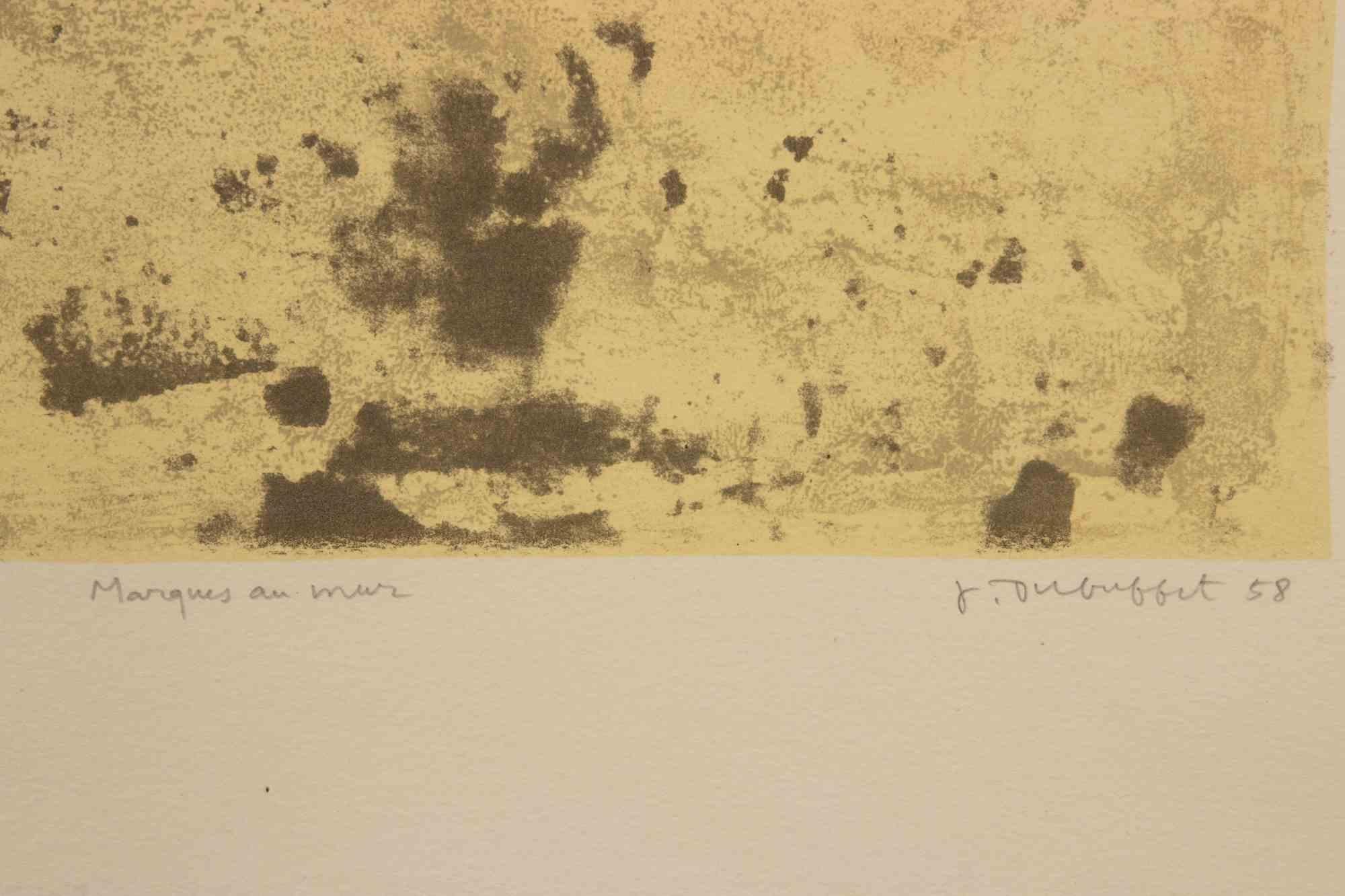 Marques au Mur - Litografía de Jean Dubuffet - 1958 en venta 2