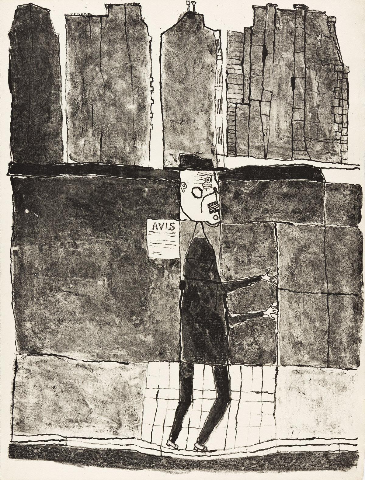 Jean Dubuffet Abstract Print - Mur et voyageurs and Mur et avis