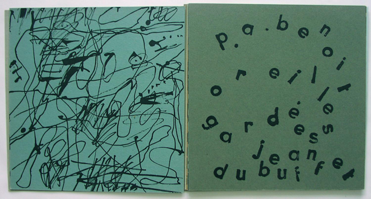 Oreilles gardees, by P.A. Benoit. Paris: PAB, 1962.  - Brown Abstract Print by Jean Dubuffet