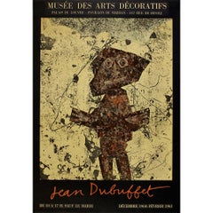 Original 1961 exhibition poster was created by Jean Dubuffet - Homme Abstrait